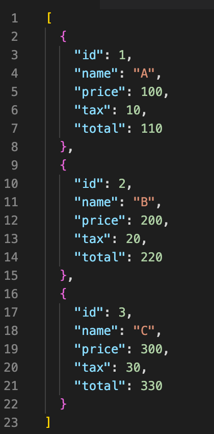 関数の扱い(JSON)
